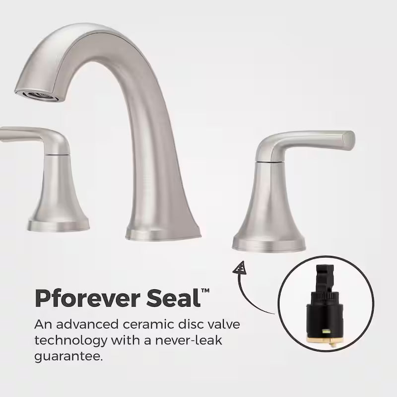 8 in. Widespread Double Handle Bathroom Faucet Brushed Nickel J594033