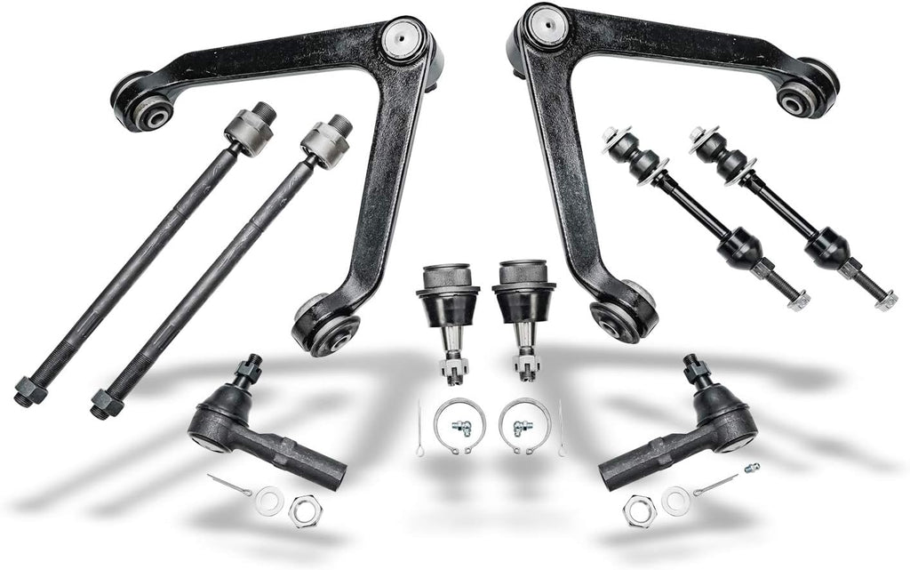 Front Upper Control Arms Ball Joints Sway Bars Tie Rods 10pc Set A7320
