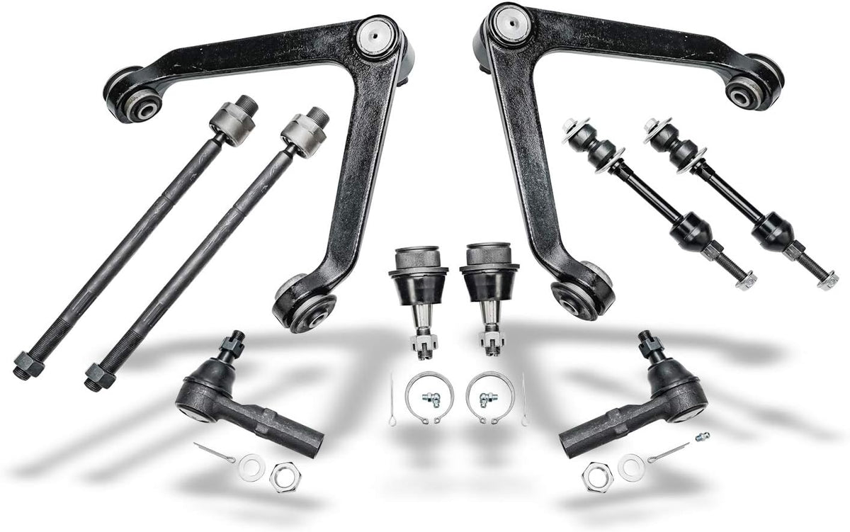 Front Upper Control Arms Ball Joints Sway Bars Tie Rods 10pc Set A7320