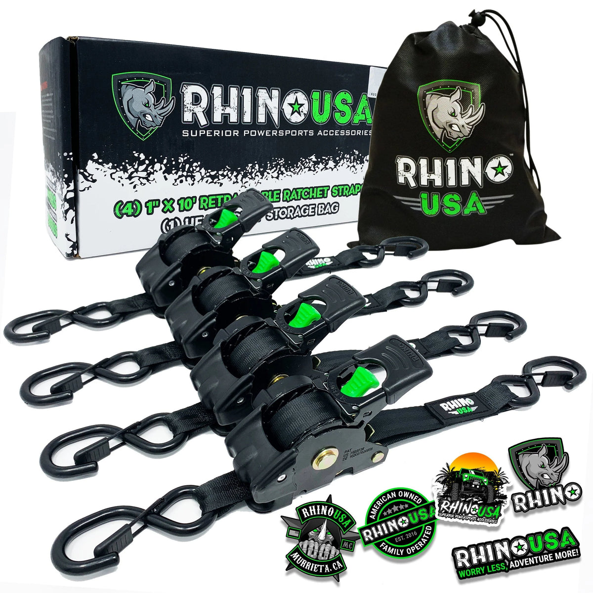 2 x 10' Retractable Ratchet Straps 2-Pack N670
