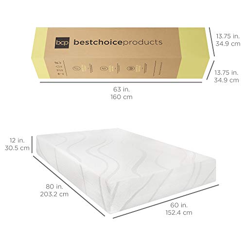 Green Tea Charcoal Cooling Gel Memory Foam Mattress Queen Medium Plush W21608