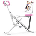 Pink Foldable Rowing Machine with 4 Resistance Bands G42822