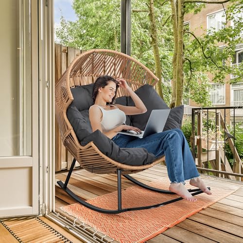 Oversized Wicker Egg Chair with Cushion V8777