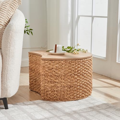 Set of 2 Wicker Rattan Coffee Table with Storage D7056