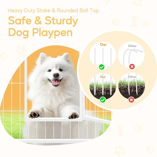 32 Inch 8 Panels Heavy Duty Metal Portable Pet Playpen Q387877