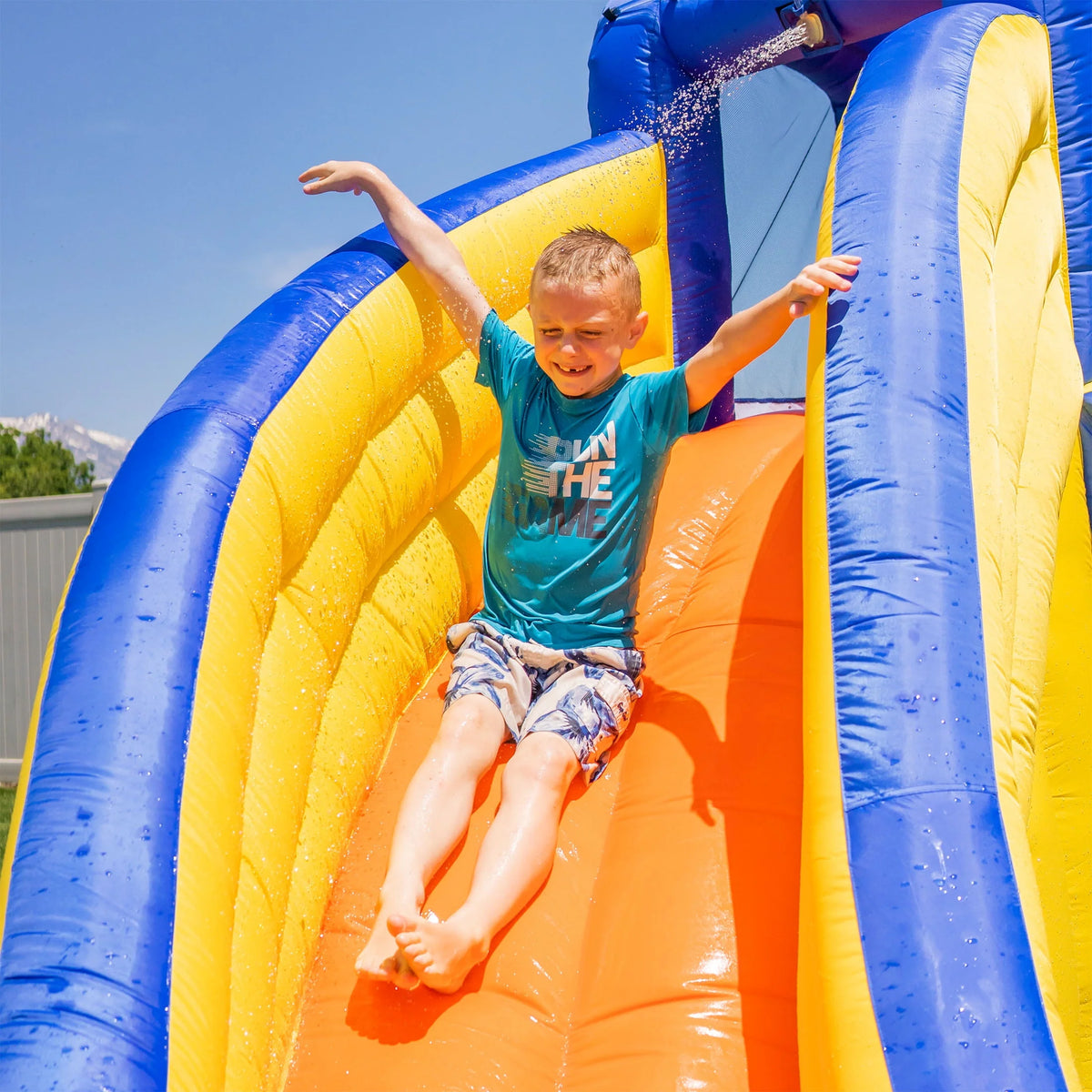Inflatable Water Slide with Heavy Duty Blower A763538
