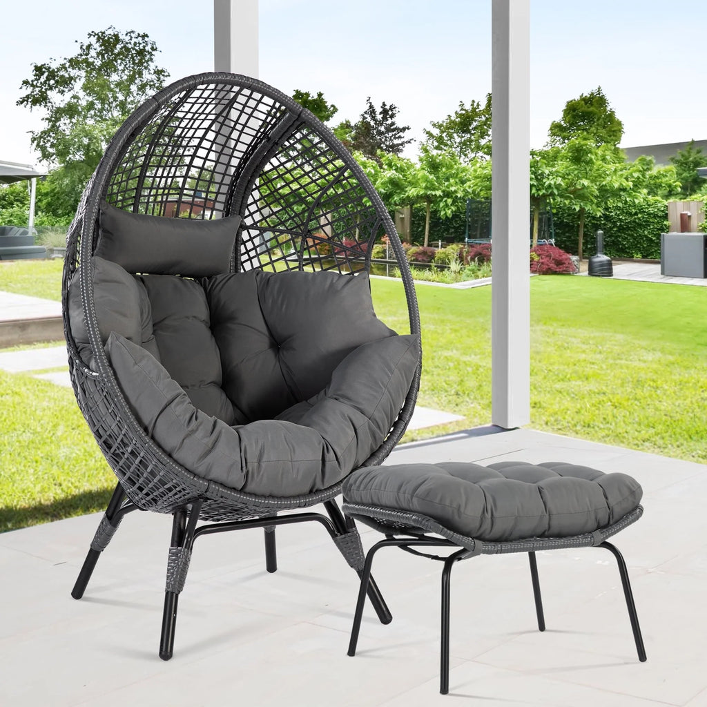 Yellow Wicker Egg Chair 440lb R48245
