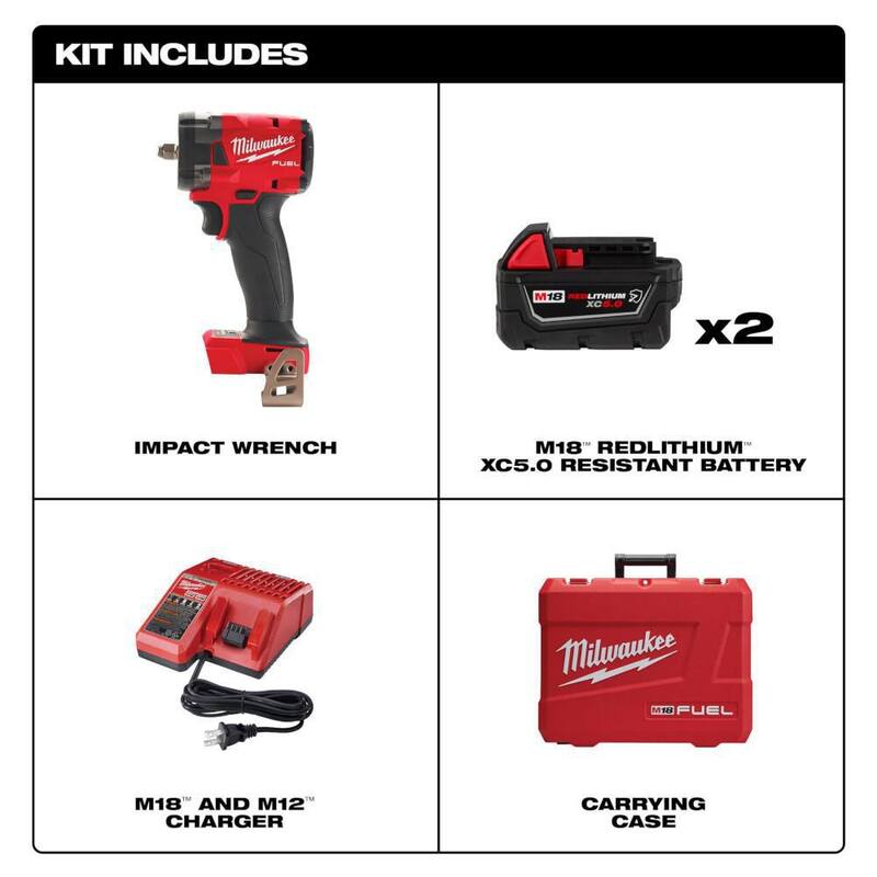 18V Lithium-Ion Brushless Cordless Compact Impact Wrench Kit H6464