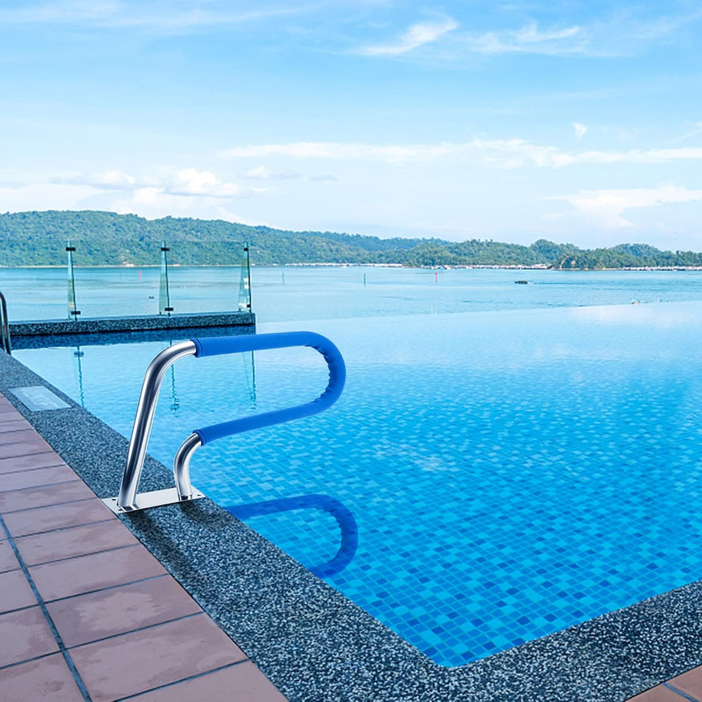 Stainless Steel Pool Hand Rail with Blue Grip Cover Q294