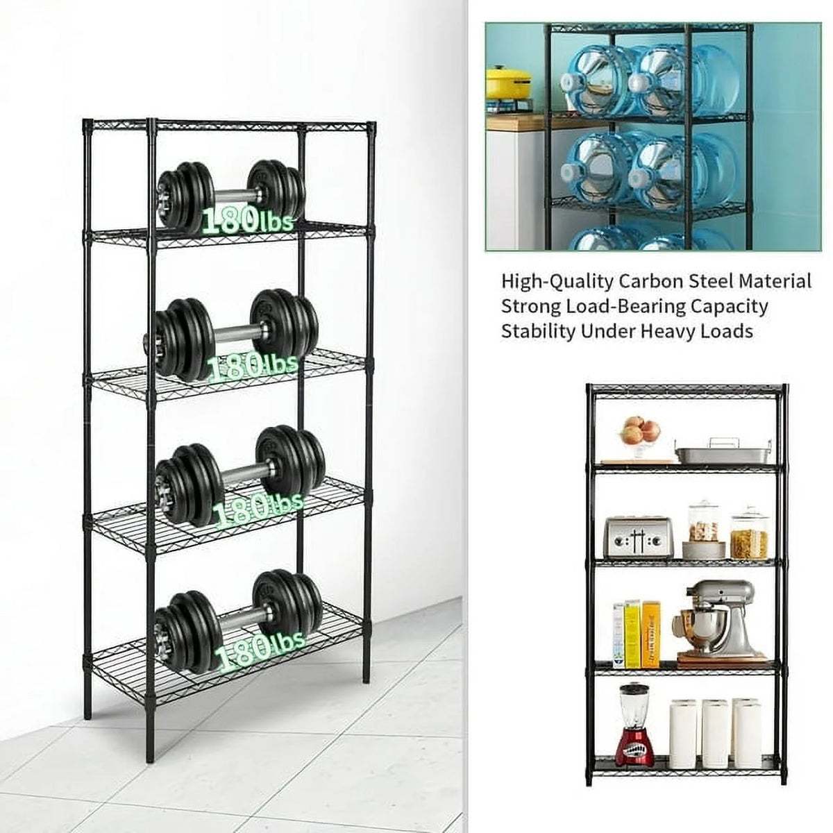 5 Tier Metal Storage Shelving Unit 35 x 14 x 70" R123565