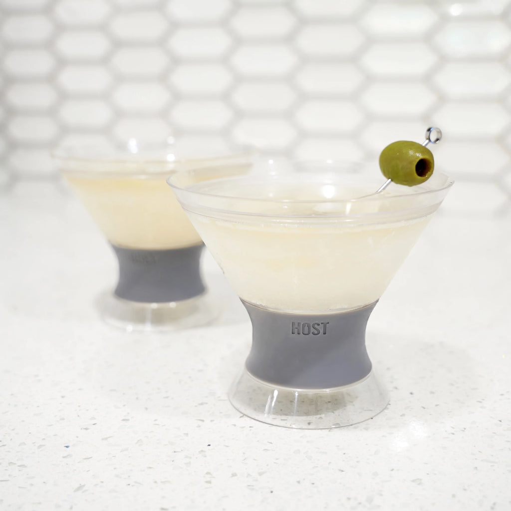 Double Wall Insulated Plastic Cooling Cups, Set of 2, Grey Y6301
