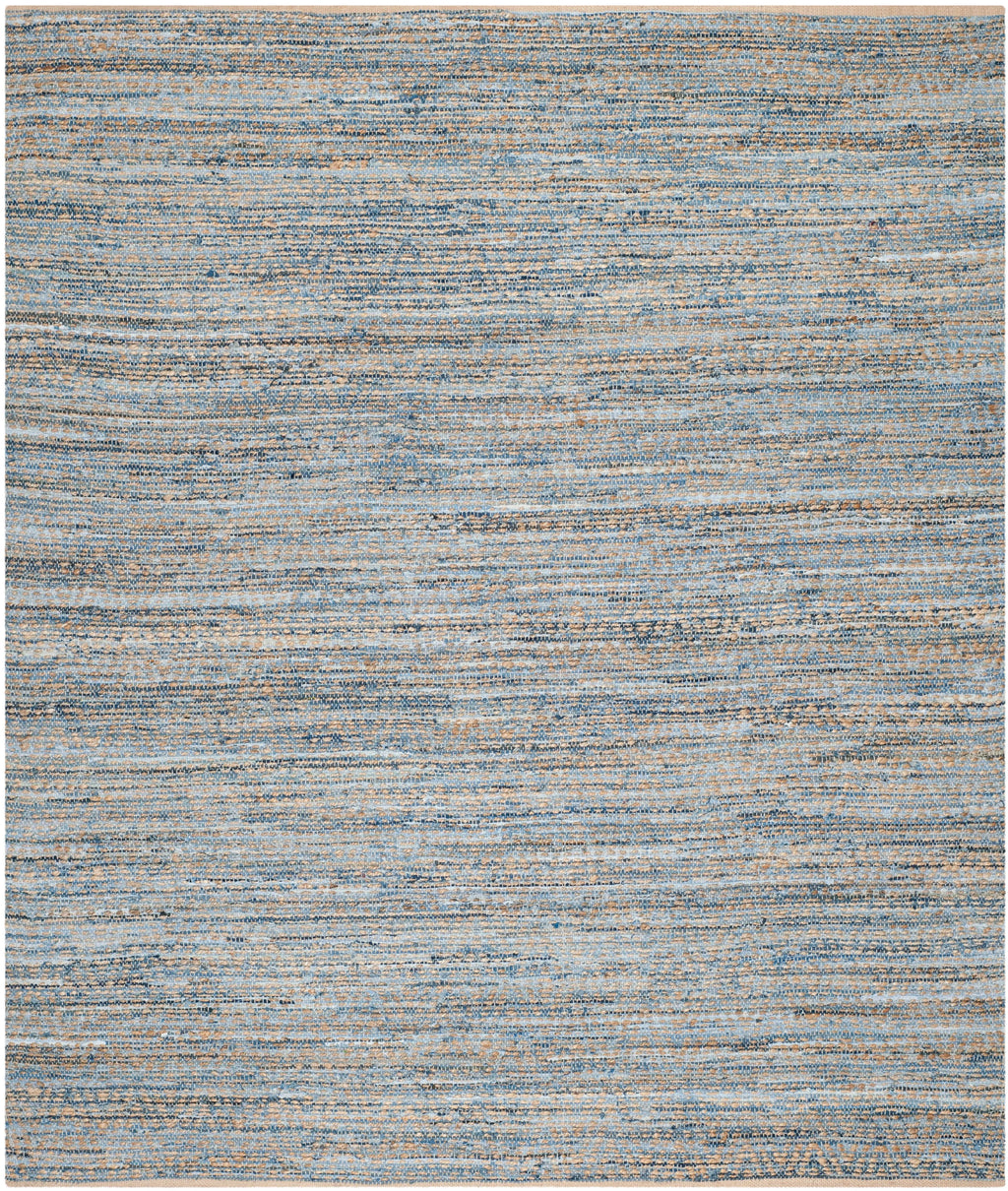 Natural Blue Striped Jute Area Rug 9' x 12' J94571