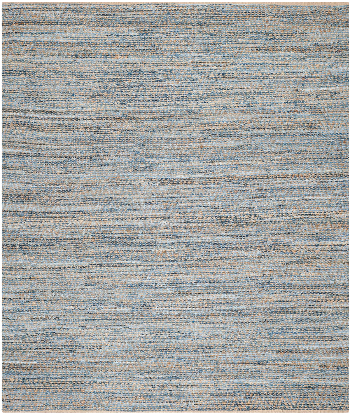 Natural Blue Striped Jute Area Rug 9' x 12' J94571
