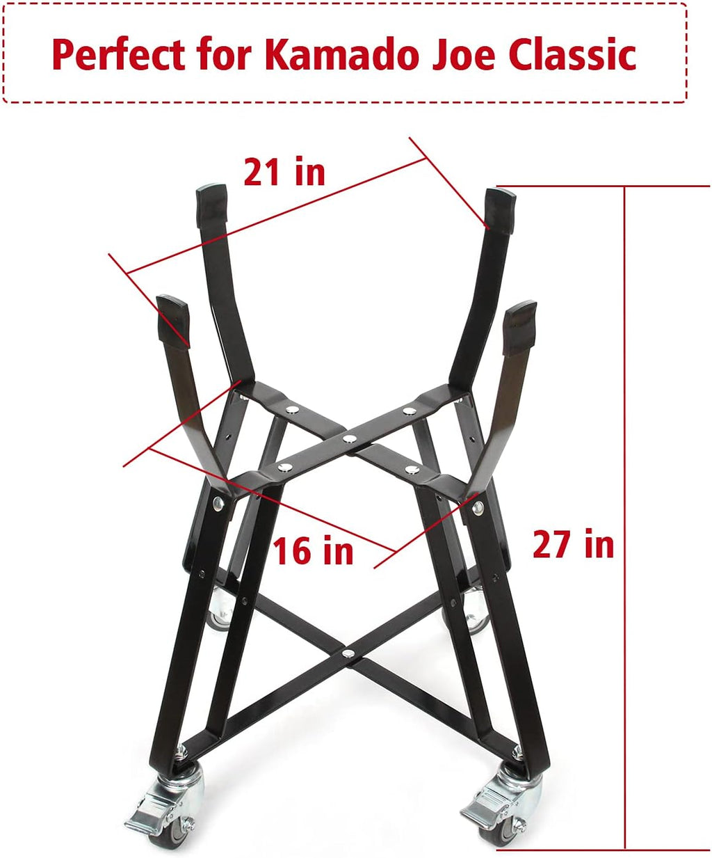 Rolling Cart with Locking Caster Wheels Powder Coated Steel X534220