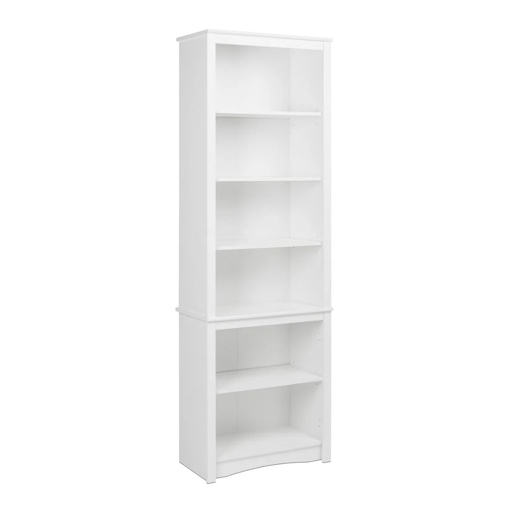 80" Tall White Bookcase with Adjustable Shelves D549724