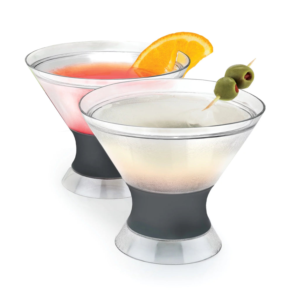 Double Wall Insulated Plastic Cooling Cups, Set of 2, Grey Y6301