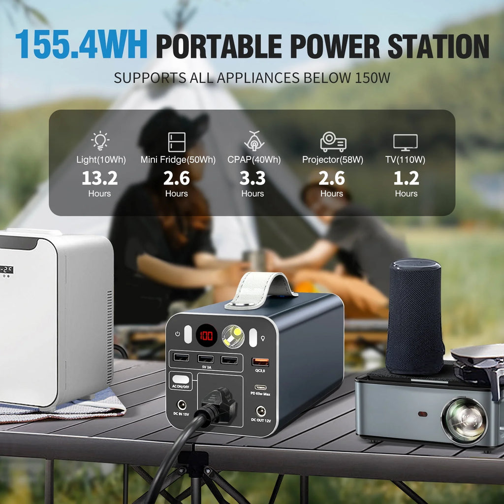 Portable Power Station 300W 300Wh Solar Generator with AC Outlet O143620