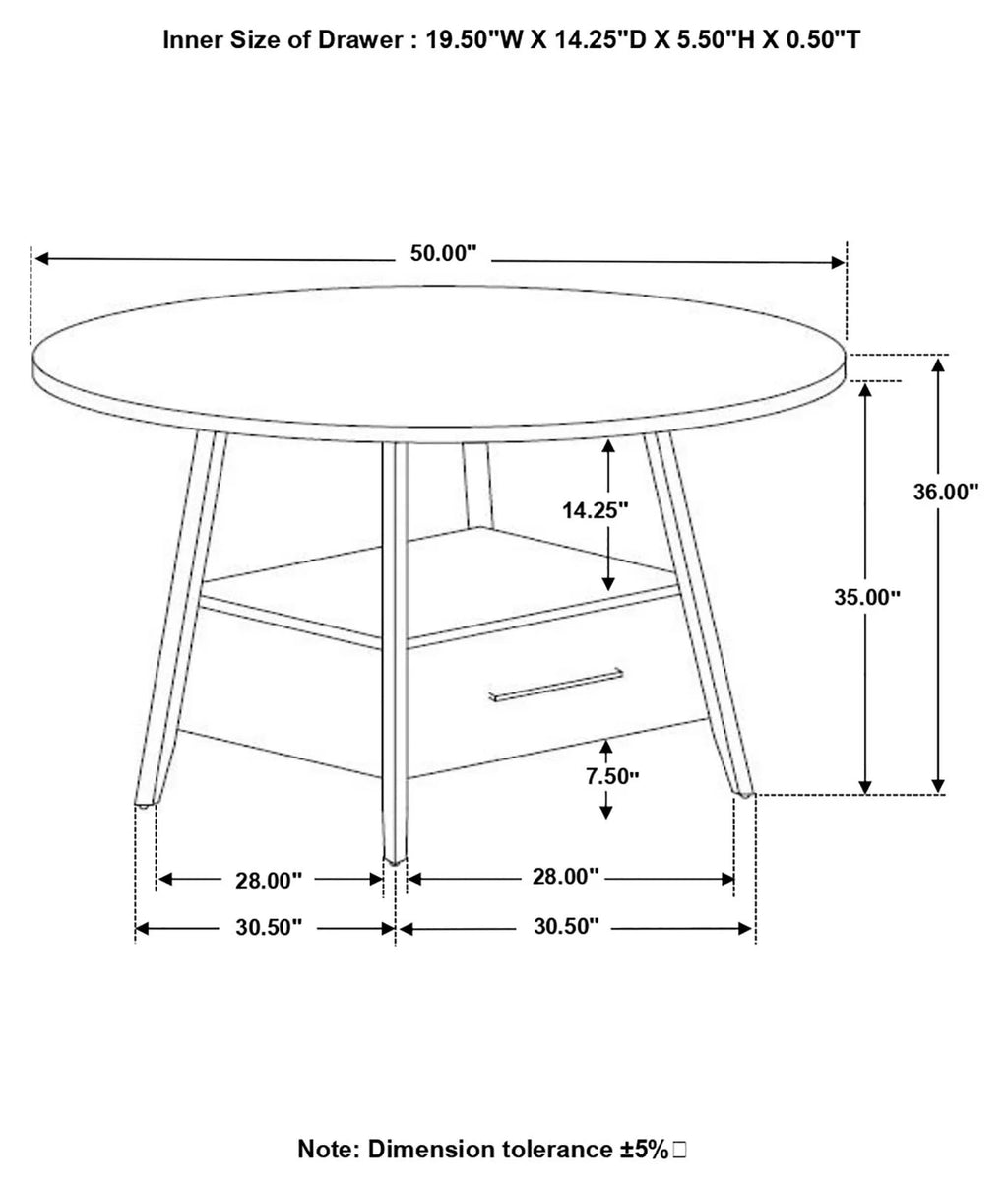Round Counter Height Table Yukon Oak and Black N9664