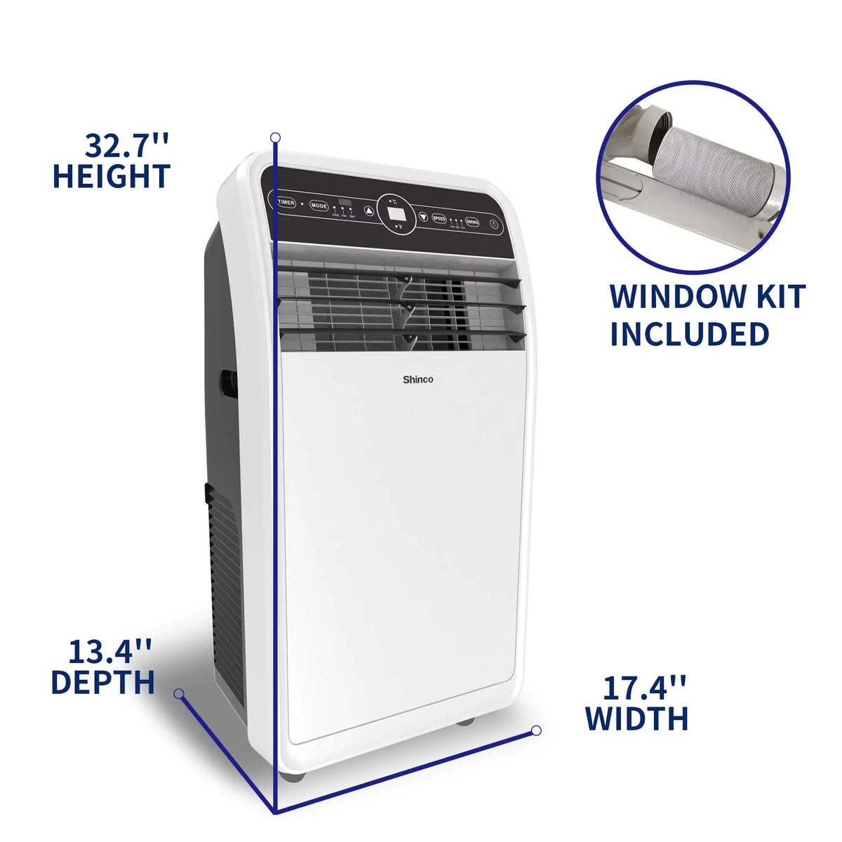 6400BTU 3-in-1 Portable Air Conditioner with Remote Control F2695