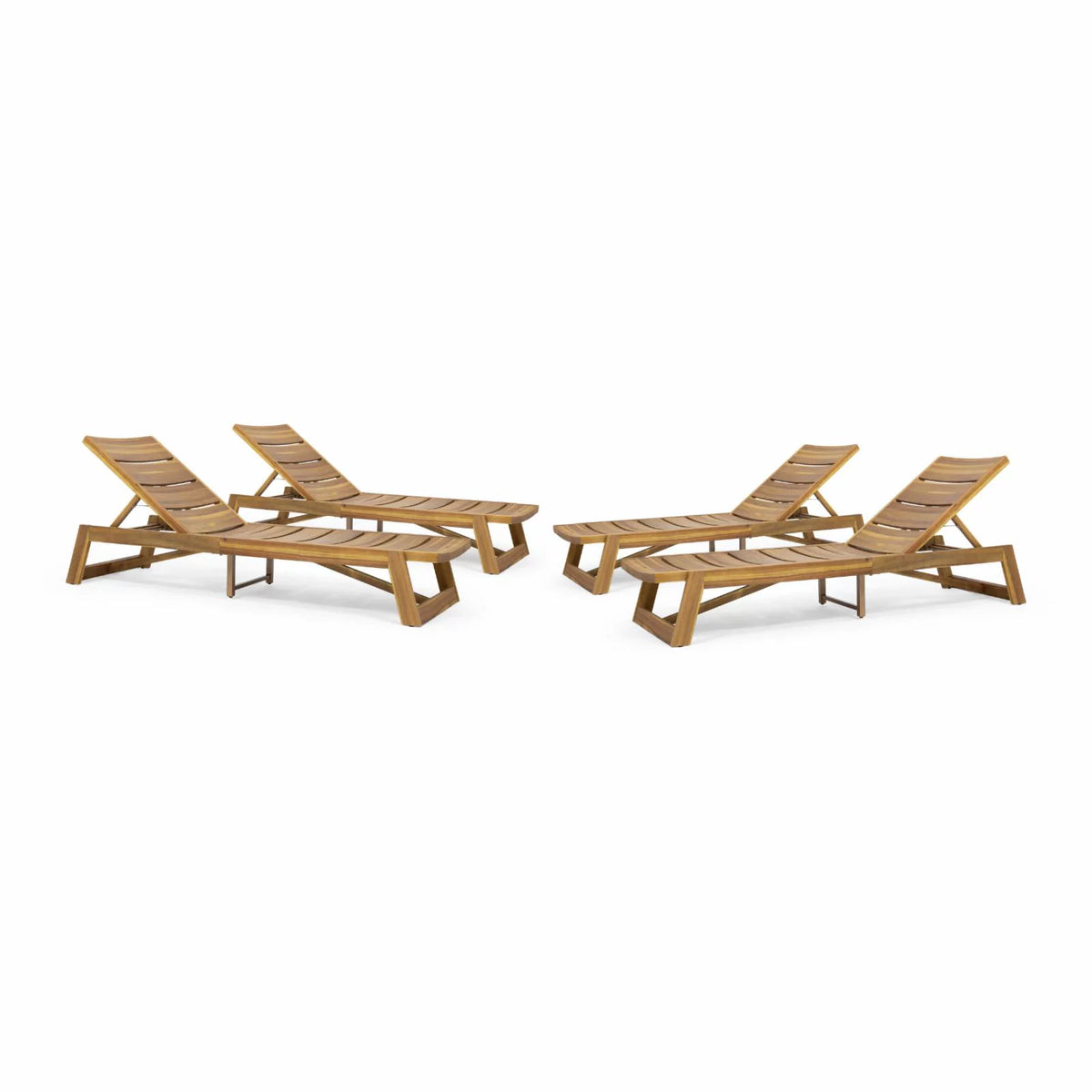 Acacia Wood Chaise Lounge Set of 4 H875
