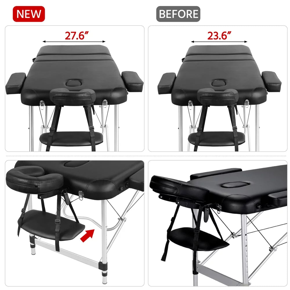 27.6'' Wide Adjustable 3 Fold Aluminum Massage Table A872033
