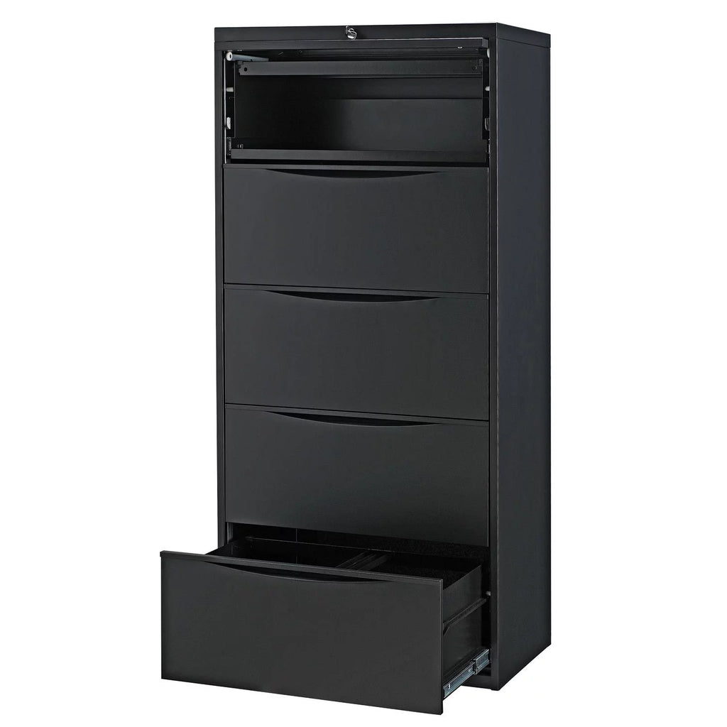Black 5 Drawer Lateral File Cabinet M716871