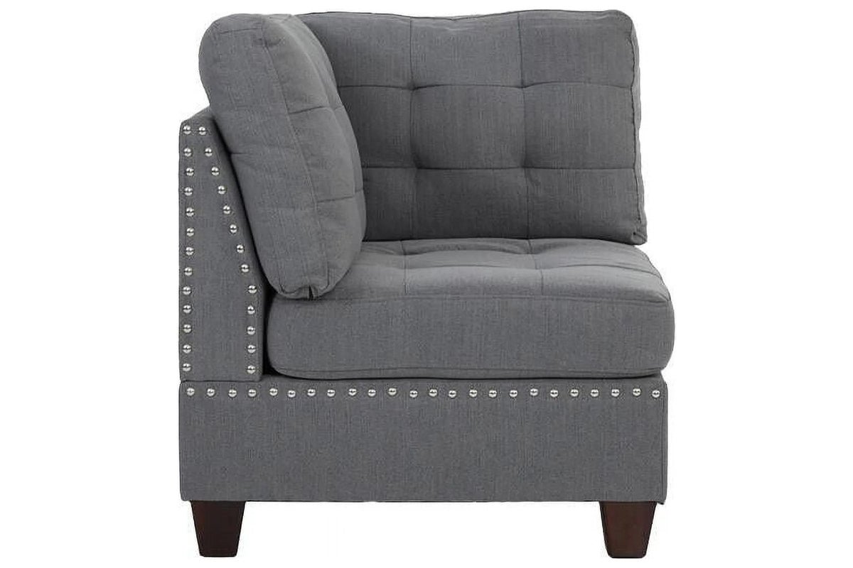 Gray Fabric Sectional Sofa Set 9pcs T14655