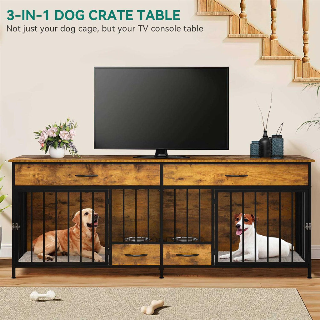 Large Breed Wooden Dog Crate Furniture with Drawers P168875