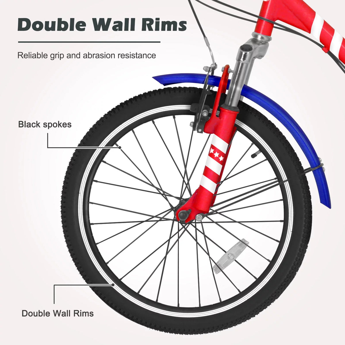 24 Inch 7-Speed 3 Wheels Folding Tricycle T53591