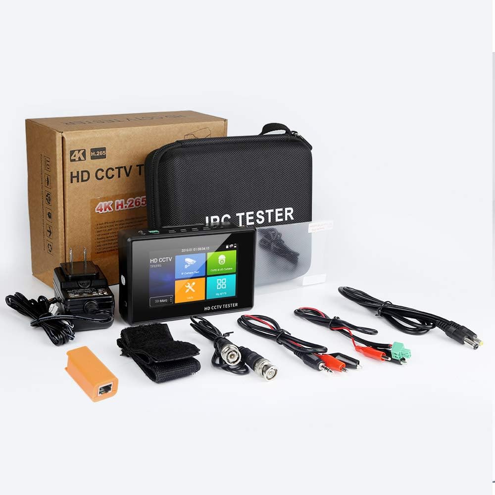 4 Inch Portable IP Camera Tester 4K H.265 CVBS CVI TVI AHD Analog with POE V7401