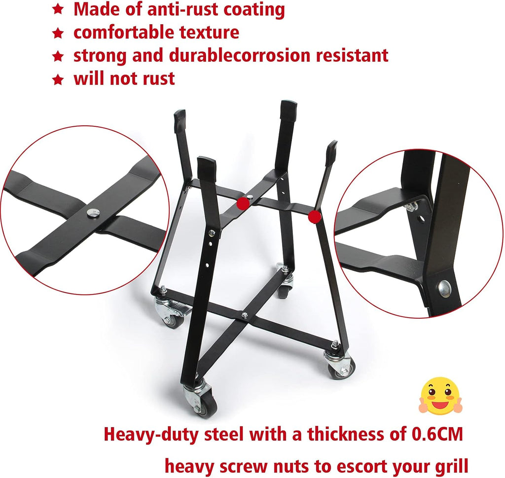 Rolling Cart with Locking Caster Wheels Powder Coated Steel X534220