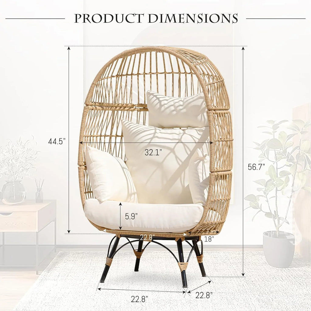 Yellow Wicker Egg Chair 440lb R48245