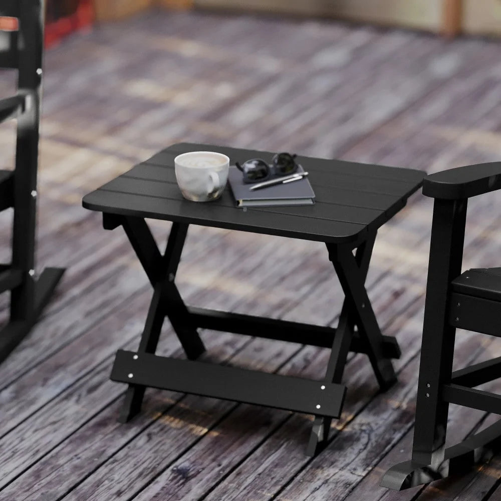 All-Weather Portable Folding Side Table Gray B451112