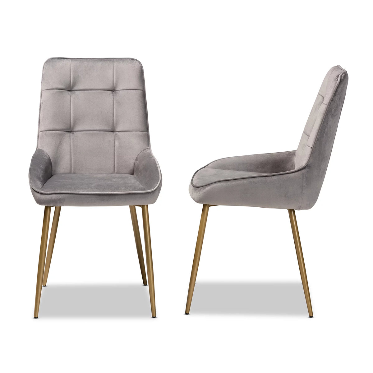 Grey and Gold Dining Chair Set of 2 G3627
