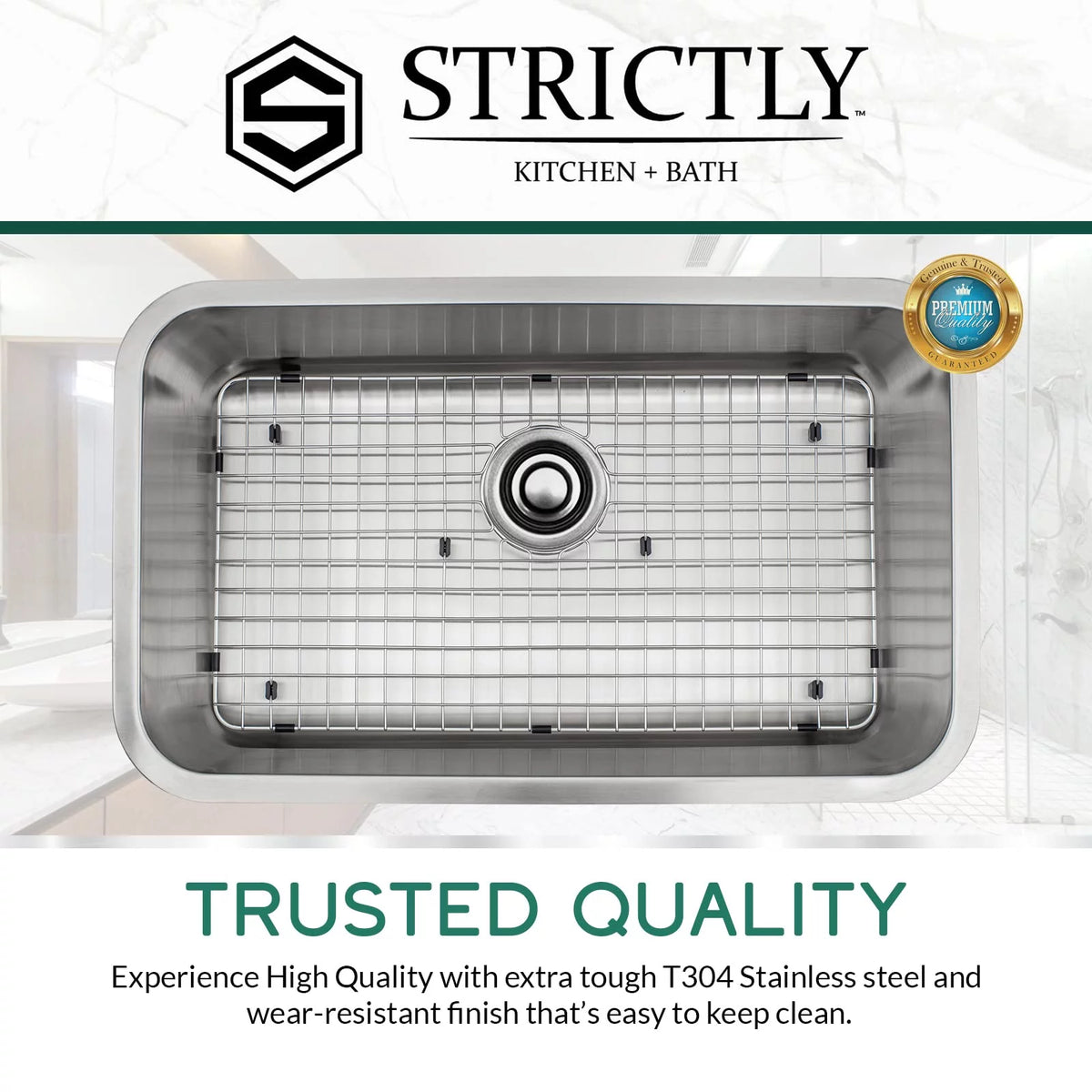 29 Inch Undermount Single Bowl 18 Gauge Kitchen Sink R136085