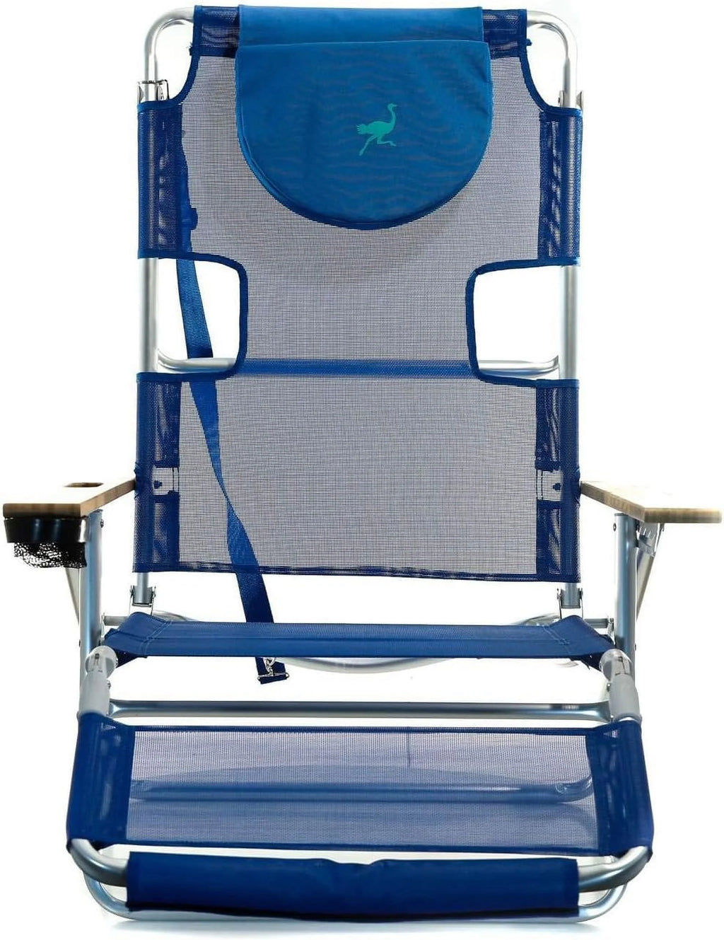 Blue Lightweight Outdoor Beach Lounge Chair with Footrest D205