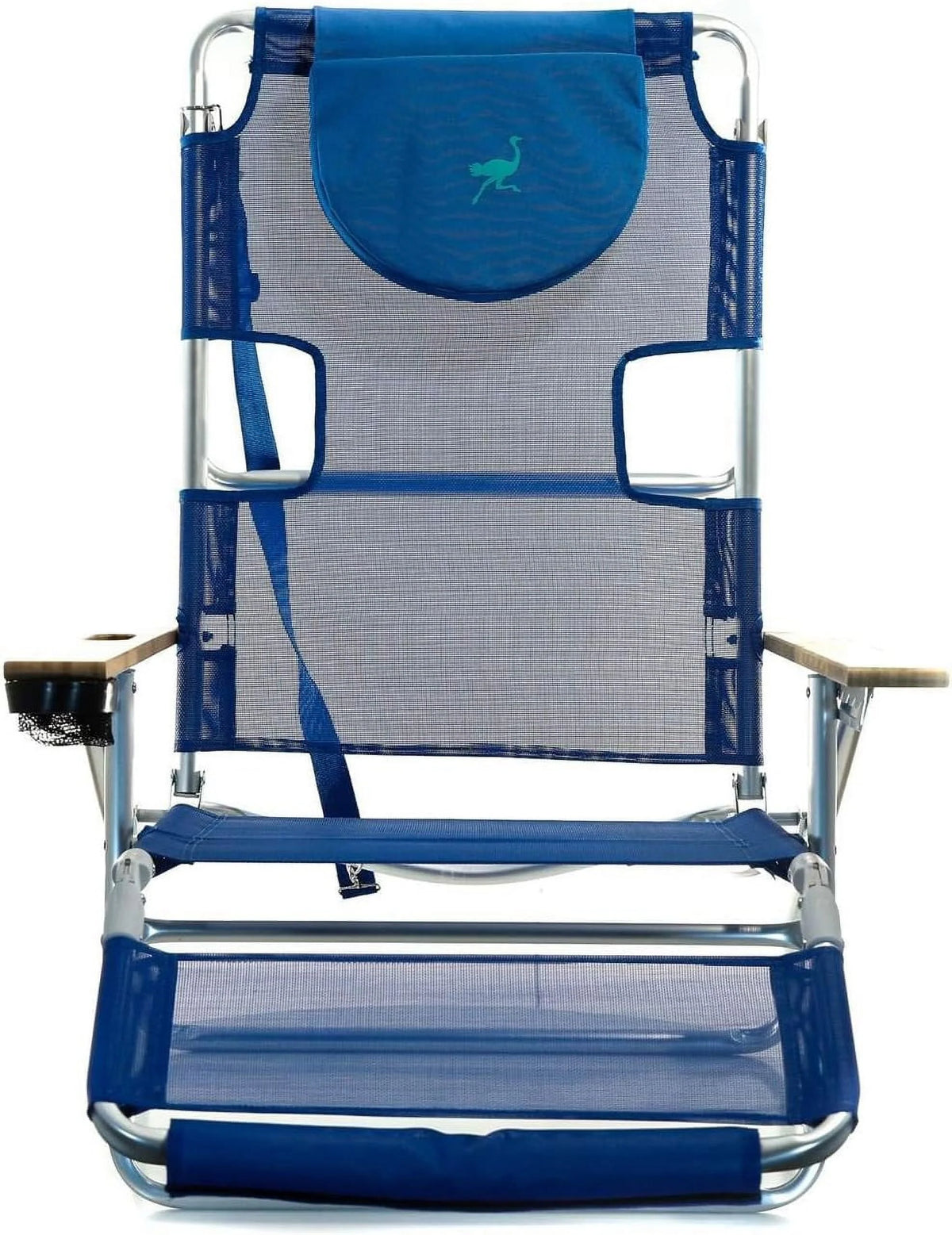 Blue Lightweight Outdoor Beach Lounge Chair with Footrest D205
