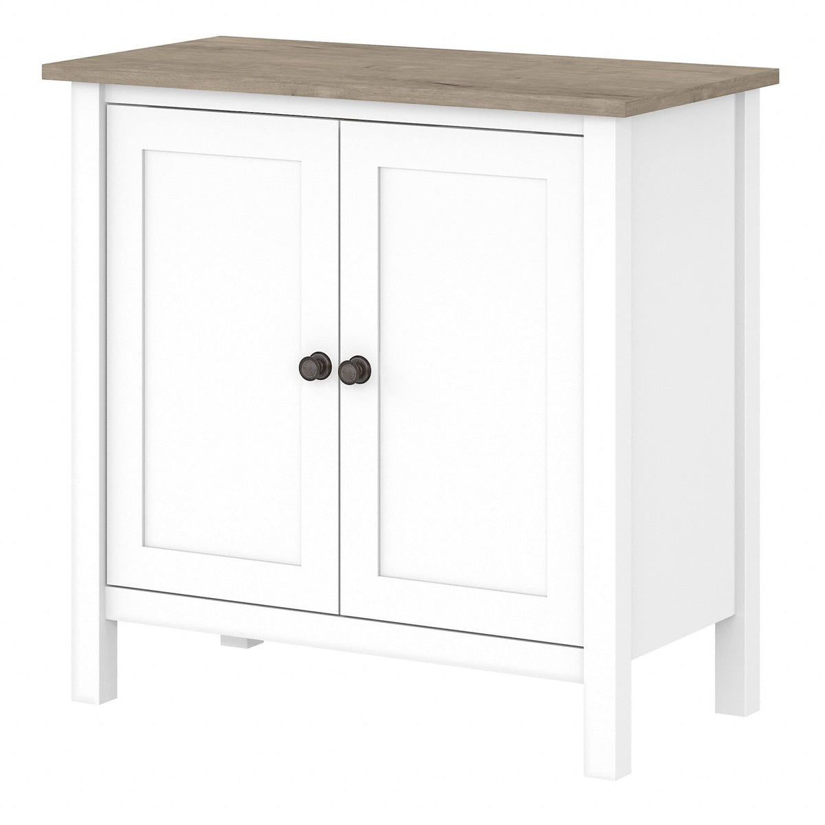 Shiplap Gray/Pure White Storage Cabinet with Doors L830