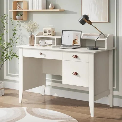 Black Computer Desk with USB Charging Port and Drawers J981990