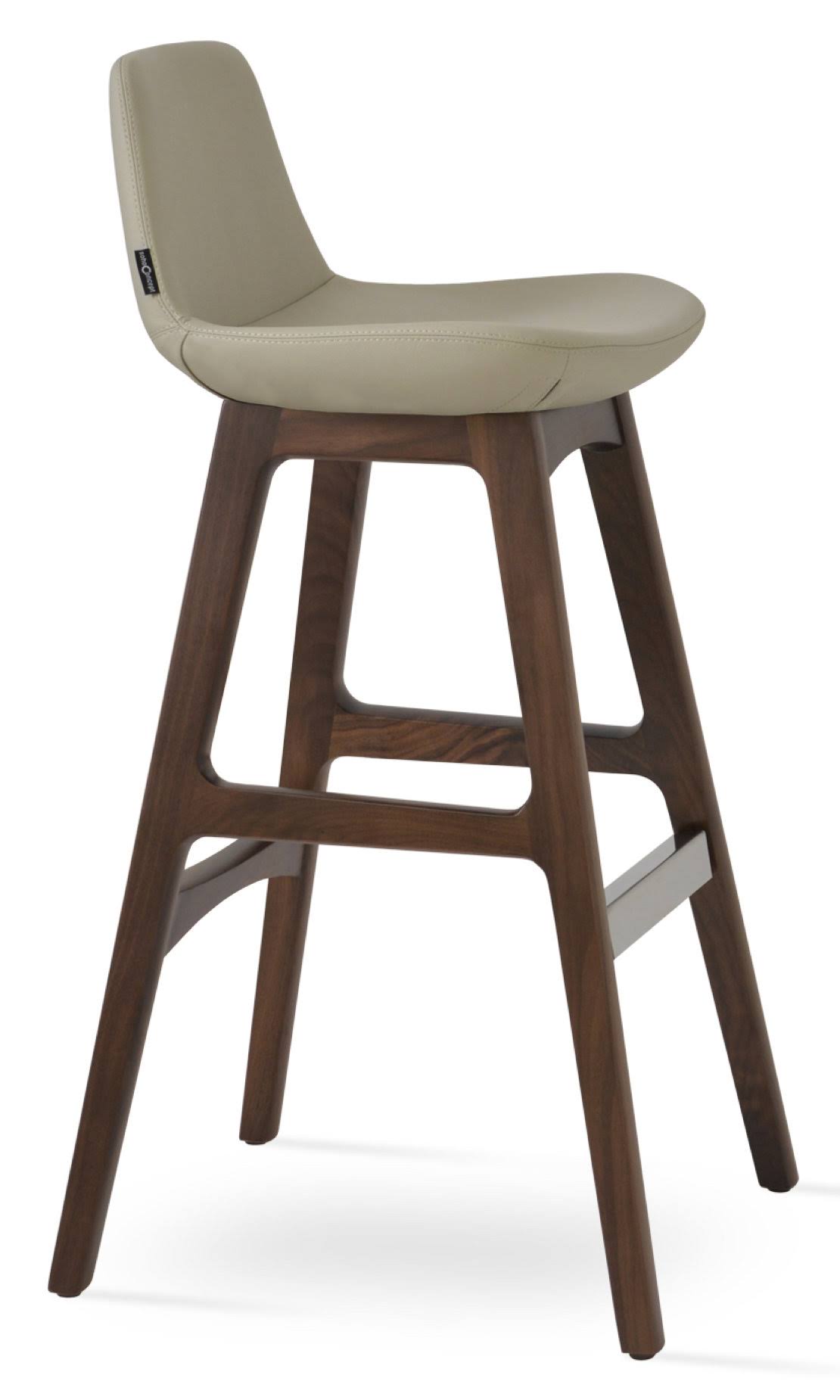 Beech Wood Walnut Camira Wool Amber Bar Stool U7460