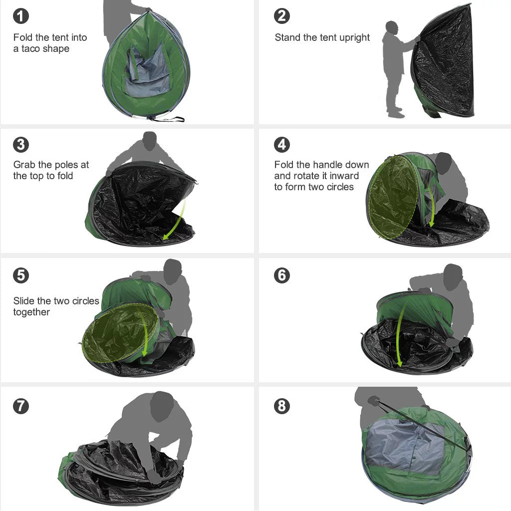 4 Person Pop up Tent Waterproof 2 Doors Q64023