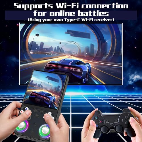 Black Handheld Retro Game Console with 4.0-Inch IPS Screen and 64GB TF Card S9878