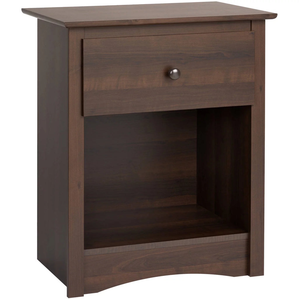 Espresso 1-Drawer Bedroom Nightstand O25899