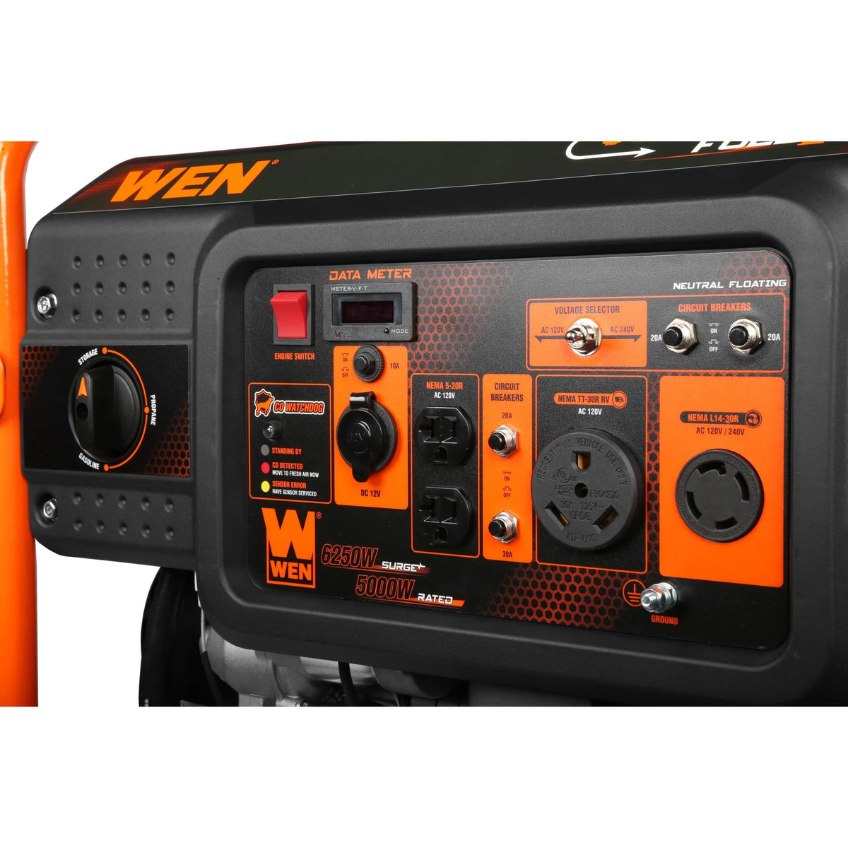 6250-Watt Dual Fuel Electric Start Portable Generator with Wheel Kit M90068
