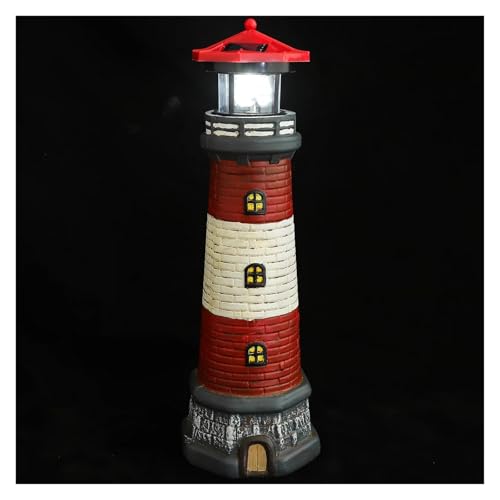 Solar Powered Led Lighthouse Garden Statue Q61897