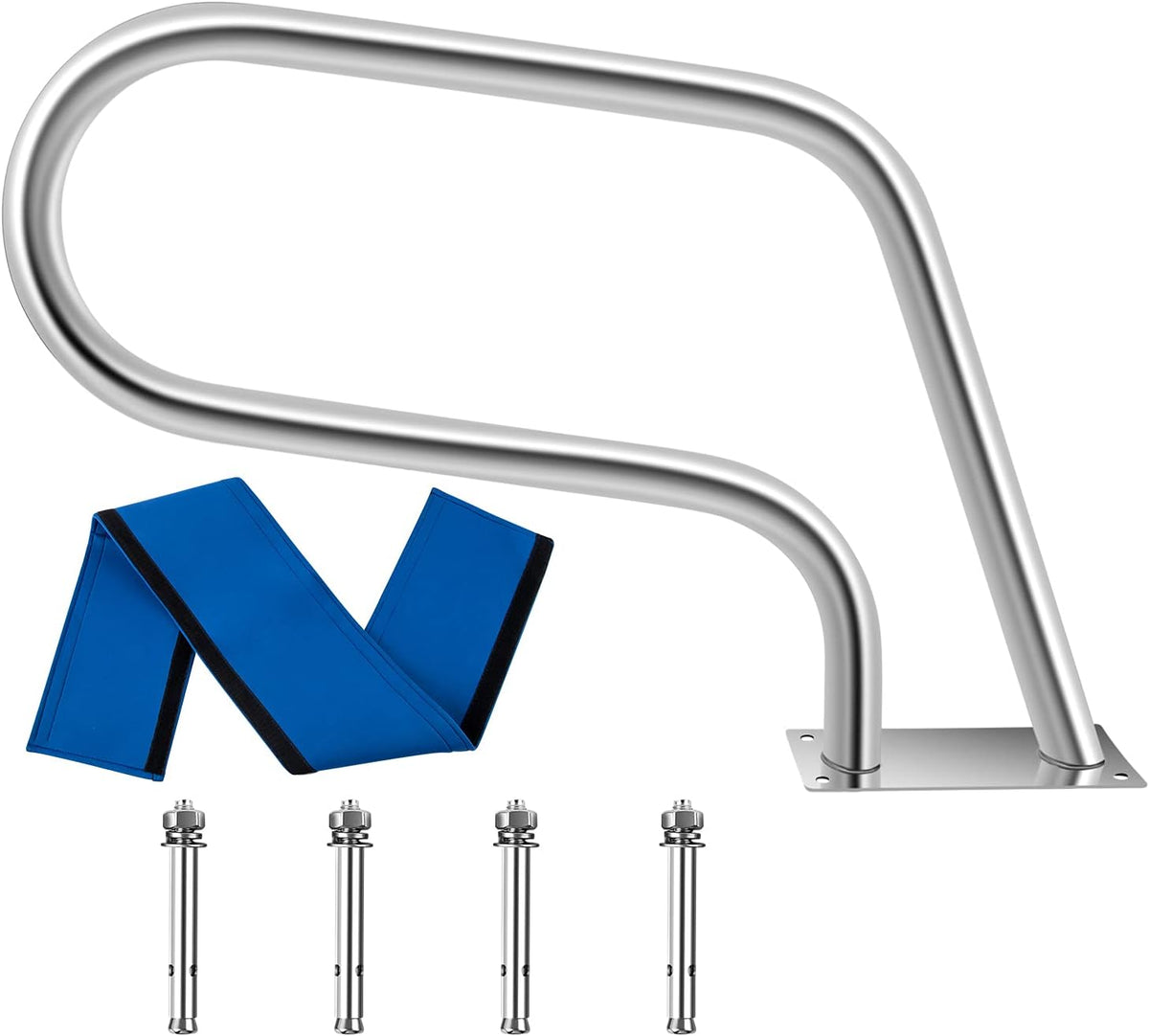 Stainless Steel Pool Hand Rail with Blue Grip Cover Q294