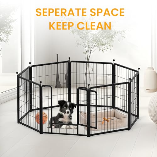 32 Inch 8 Panels Black Dog Playpen O560