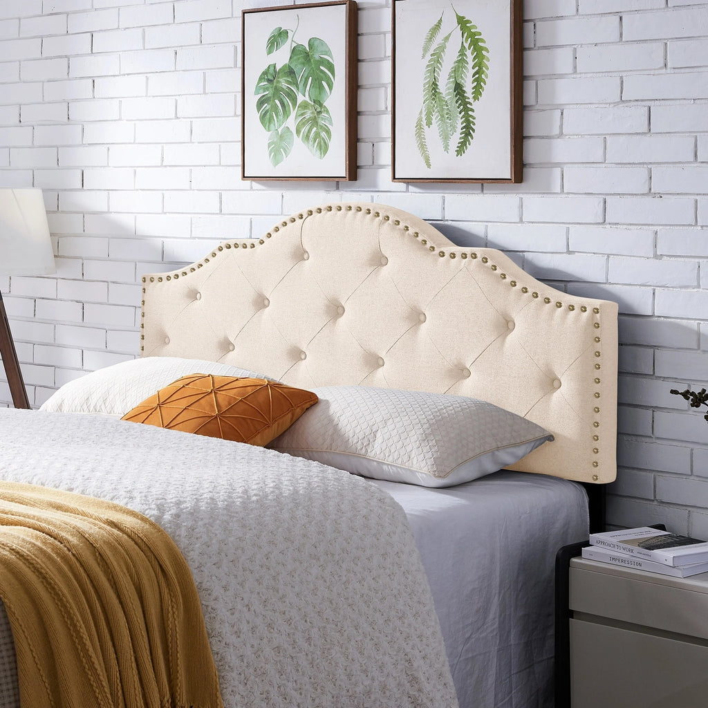 Light Blush Black Twin Upholstered Headboard T659