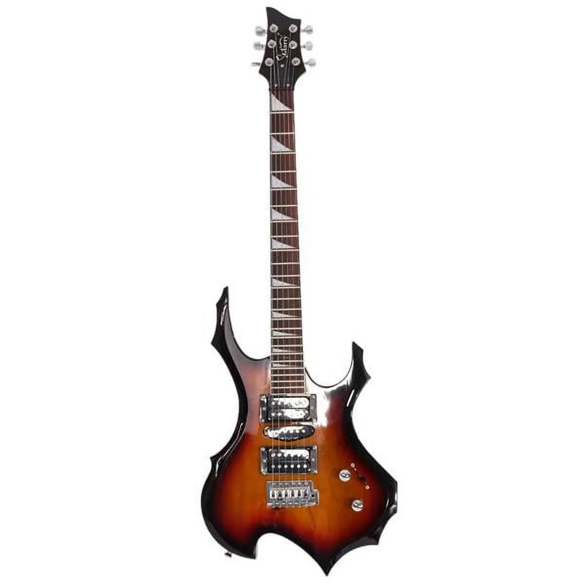 Flame Shaped Electric Guitar with 20W Sound HSH Pickup Sunset Color D4152