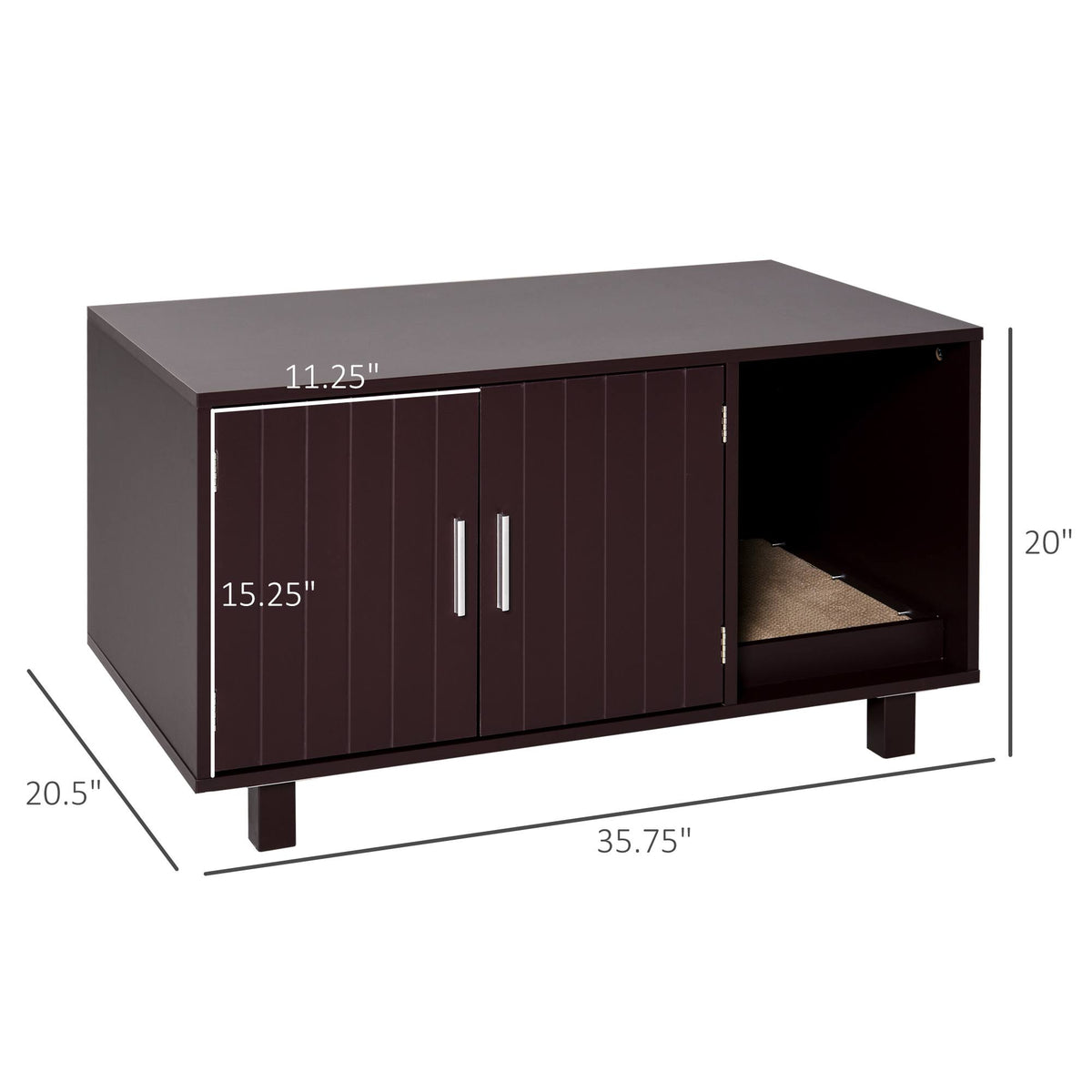 Cat Box Furniture with Scratch & Magnetic Doors F35180